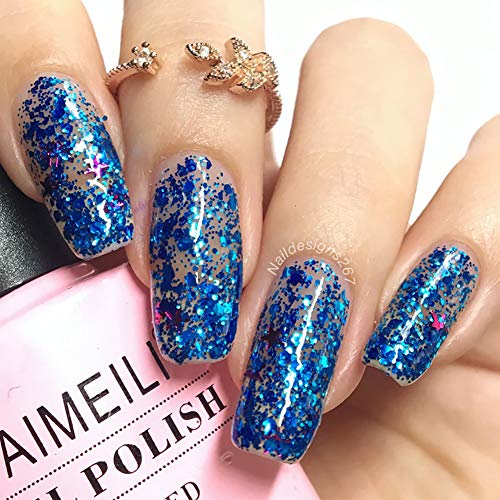 Esmalte de uñas gel transparente con glitter 10ml miniatura 2