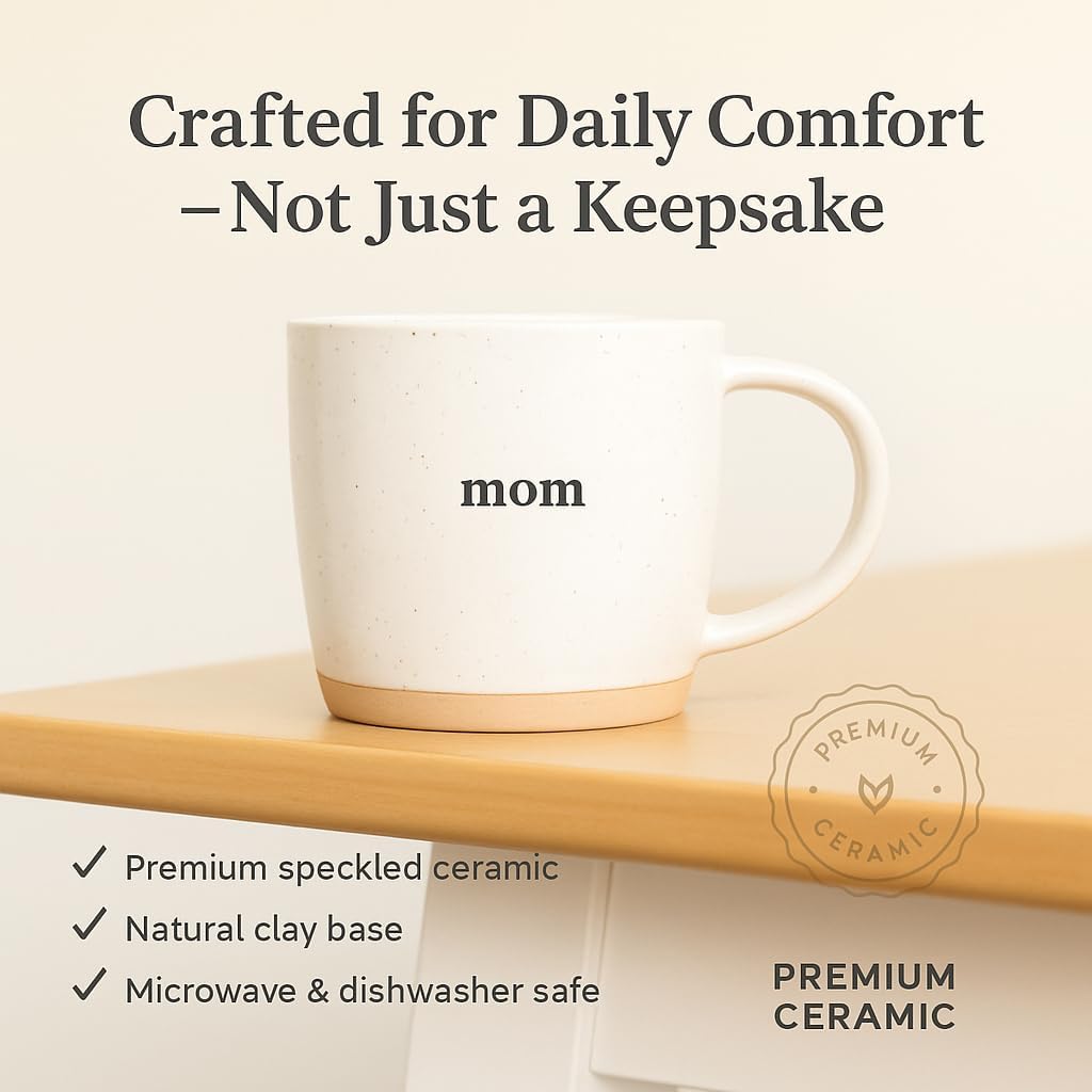 UnBoxMe Mom Coffee Mug, 12 oz Speckled Ceramic Heart Mug, Dishwasher & Microwave Safe, Gift for Mom or Grandma - Image 6