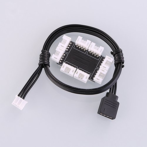 Bykski 5V 12V 1 to 10 Hub 1 to 8 Hub Synchronous Extension Cable to Motherboard for RBW LED Fan CPU GPU (B-TR-1T08)