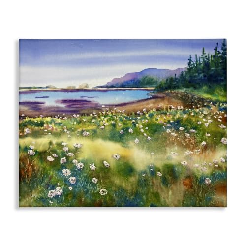 Stupell Industries Soothing Pond Flower Field, 24 x 30 Inch Canvas Wall Art