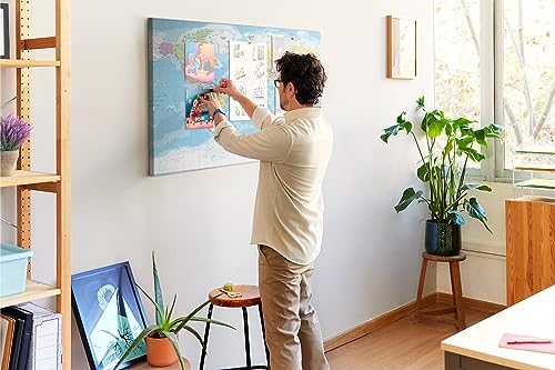Tableau mural liège horizontal carte du monde 120x80 pour organisation - 4