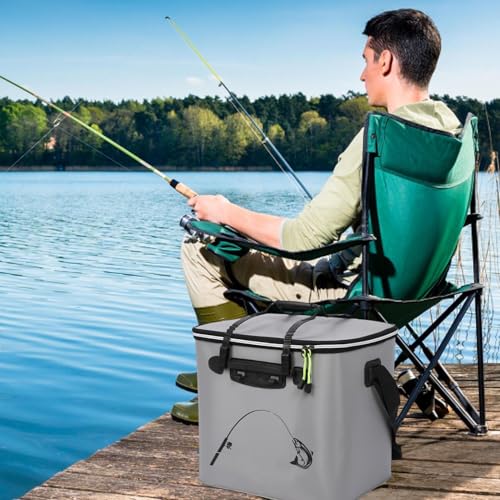Conteneur à appât de pêche anti-fuite, seau à poisson portable pour préserver vos crevettes - 5
