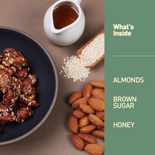 Image of Nourish Organics Honey Roasted Almonds 100gm Pack of 1 Sweet and Nutty Snack| Healthy and Nutrient Rich | No Refined Sugar | Clean Label