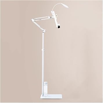 Tablet Floor Stand, Adjustable Height Book Holder, Foldable Reading Shelf, Cook Bracket Long Arm Sheet Music Stand, for Table Bed