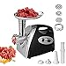 Elektrischer Fleischwolf 3-IN-1 mit 3 Schneidplatten aus Edelstahl, Multi Küchenmaschine für Fleisch, Wurst, Zerkleinerer, Wurstmacher(schwarz)