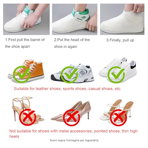 ZenithyrEn 4 Paar Schuhüberzieher Wasserdicht, Regenschutz Schuhe, Silikon Überschuhe, Einfach Anzuziehen, Hohe Elastizität, Rutschfest, Abriebfest, Ideal Für Regen und Schnee