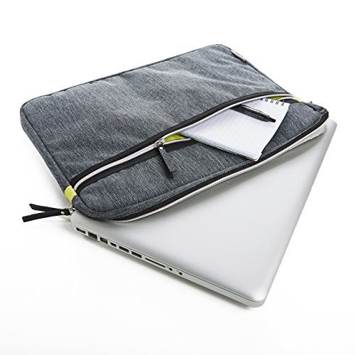 Fit & Fresh Protective Laptop Sleeve With Zippered Storage Pocket, Laptop Bag Fits Apple/Microsoft/Acer/Samsung/Google/Lenovo With Up To 15.6" Displays, Space Dyed, Gray #TOP2