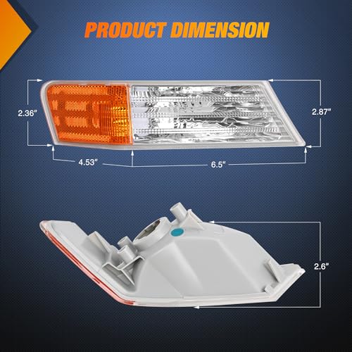 Image of Nilight Front Turn Signals Light Clear Amber Lens Parking Day Running Marker Lights Compatible with 2007-2017 Jeep Patriot Passenger Side