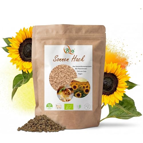 Fleischersatz aus BIO Sonnenblumenprotein – BIOTICANA® veganer Hackfleischersatz – 500 g Vorteilspack – 50% Protein, Low Fat & wenig Kohlenhydrate – Frei von Soja & Zusatzstoffen - Beliebt & lecker