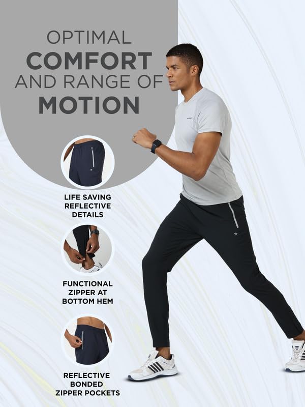Image of JOLGER Premium Track & Jogger Pants for Men - Style and Performance with Light Weight, Sweat-Wicking Fabric - Perfect for Workouts, Casual Outings Trendy Athletic Wear with Reflective Zipper Pockets