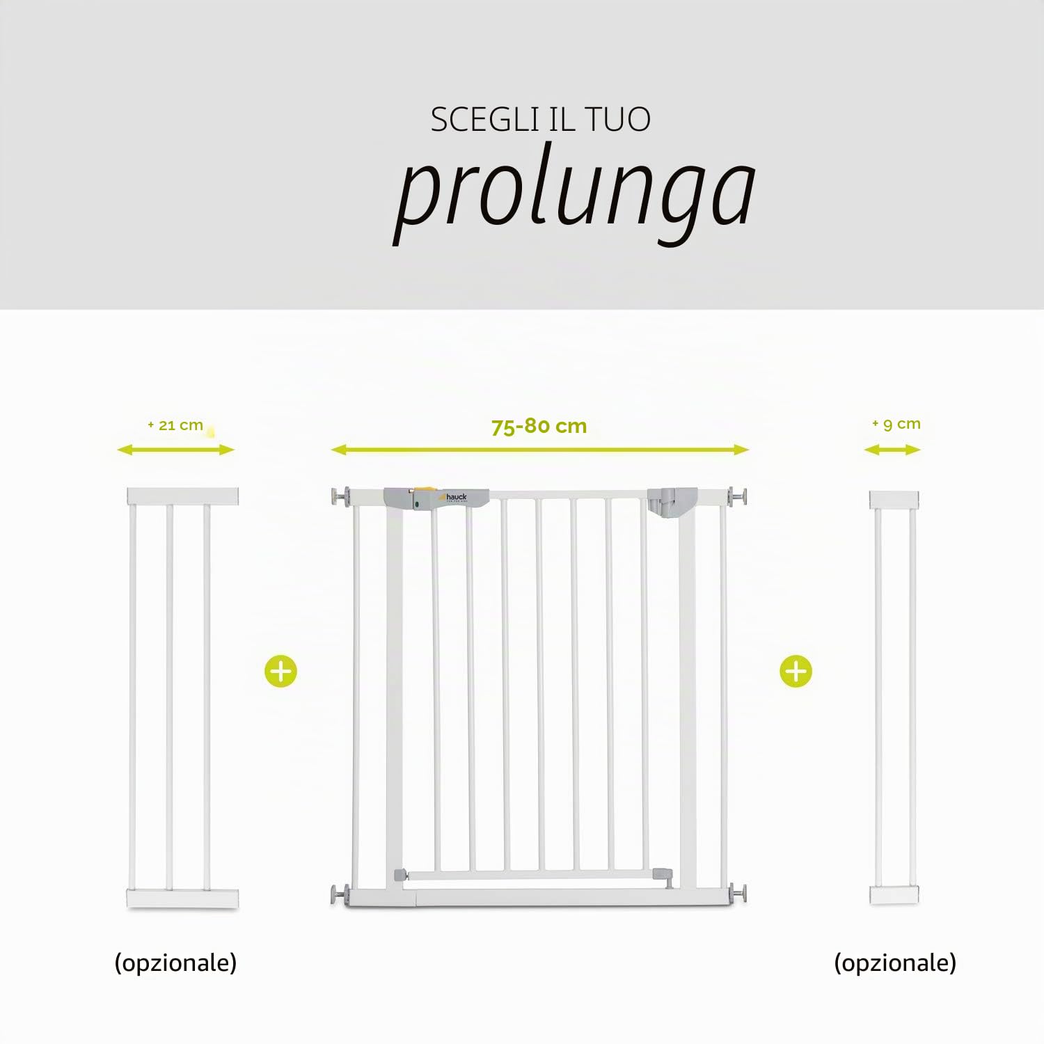 hauck Cancelletto di Sicurezza per Bambini Autoclose N Stop 2 - Cancelletto per Bambini per Aperture da 75-80cm - Fissaggio a Pressione, Chiusura Automatica - Porte e Scale Interne - Metallo, Bianco