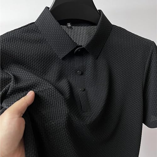 Camisetas Polo Breeze para Hombre, Manga Corta, Cuello de Botones, Texturizada, Elástica, Secado Rápido, para Golf y Uso Casual, Frescas miniatura 5
