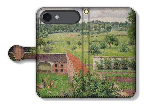手帳型 iPhone17 Air互換 スマホケース 【世界の名画】 カミーユ・ピサロ ☆印象派☆ アート 絵画 芸術 西洋画 風景画 (部屋の窓からの眺め、エラニー)
