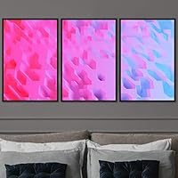 3 Piece Framed Canvas Wall Art Abstract Colorful Cool Geometric Canvas Prints Home Artwork Decoration for Living Room,Bedroom - 16