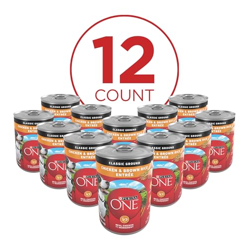 Image of Purina ONE Classic Ground Chicken and Brown Rice Entree Adult Wet Dog Food - (Pack of 12) 13 oz. Cans