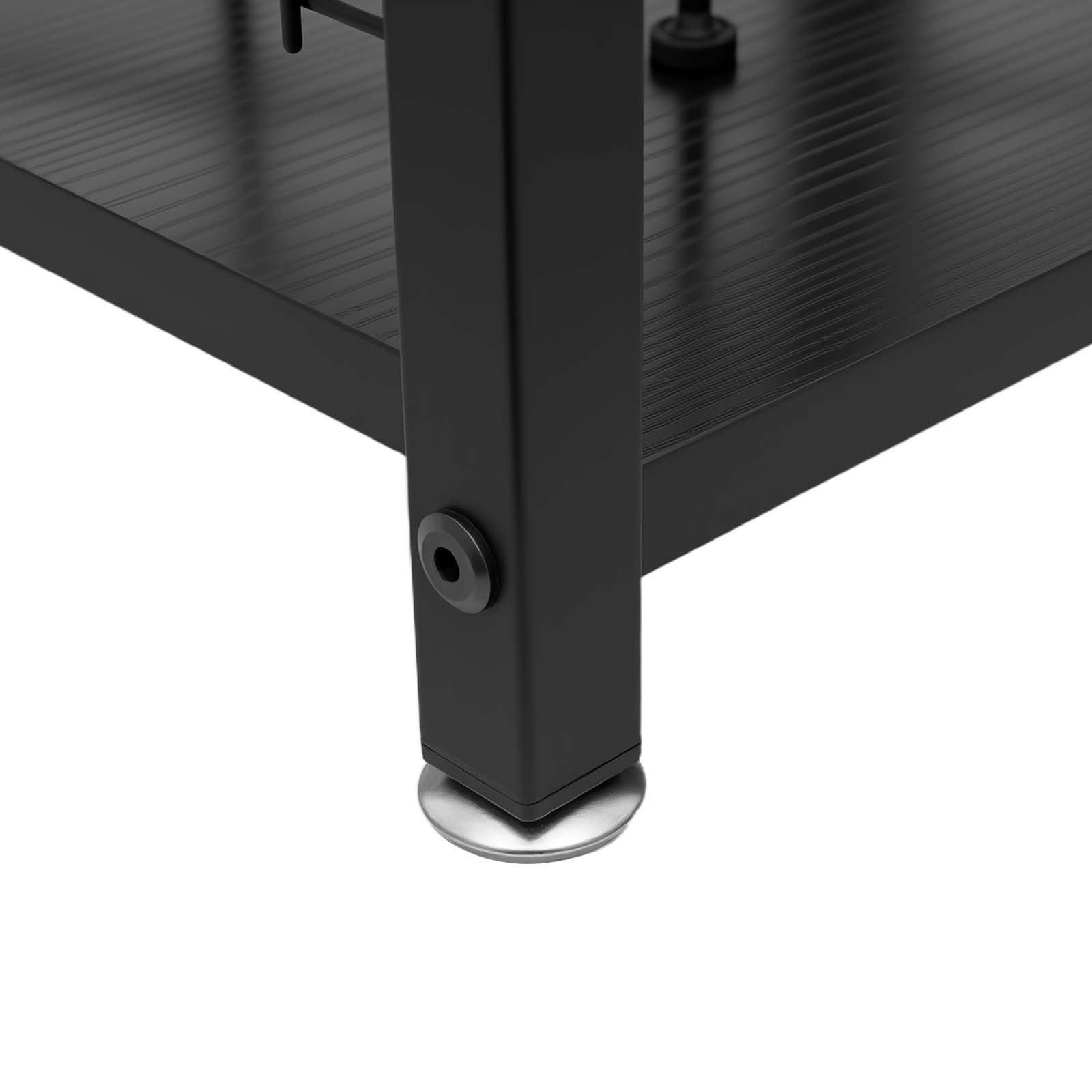 Mobile Vinile Stoccaggio a 3 livelli Ripiano Giradischi carico 45kg Struttura Ferro MDF Stabile Separatori Porta dischi Rimovibili Tavolo di Supplemento per Soggiorno Camera Ufficio