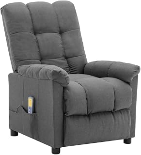 Electric Massage Recliner,Living Room Chair, Lounge Chair, Club Chair,Modern Recliner,Full Body Massage Chair,with Side Pocketfor Living Room,Bedroom,Study,Waiting Room,Light Gray Fabric