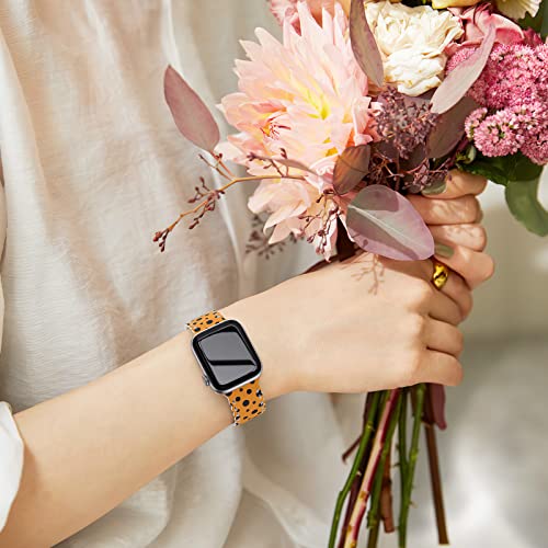 Image of Compatible with Apple Watch Band 41mm 40mm 38mm 49mm 45mm 44mm 42mm Women Girl, Polka Dots Print Lace Hollow-out Soft Silicone Sport Bands For iWatch Ultra SE Series 10 9 8 7 6 5 4 3 2, Pdo-38