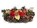 Christmas Candle Holder Poinsettia and Golden Pinecones for 2 Candles