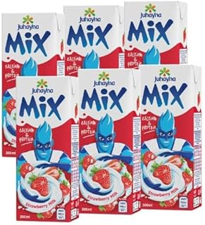 لبن سائل من جهينة بنكهة الفراولة، مكيس، عبوة من 27 قطعة سعة 200 مل للقطعة