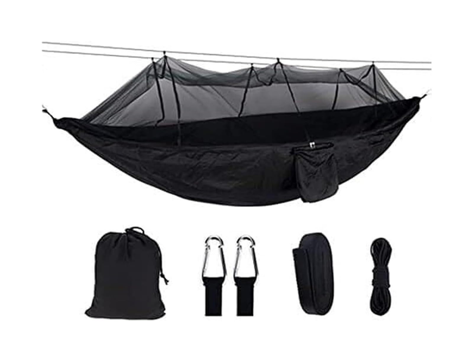 Hamaca Portátil con Mosquitera 260x140 cm para Acampar Senderismo(L)