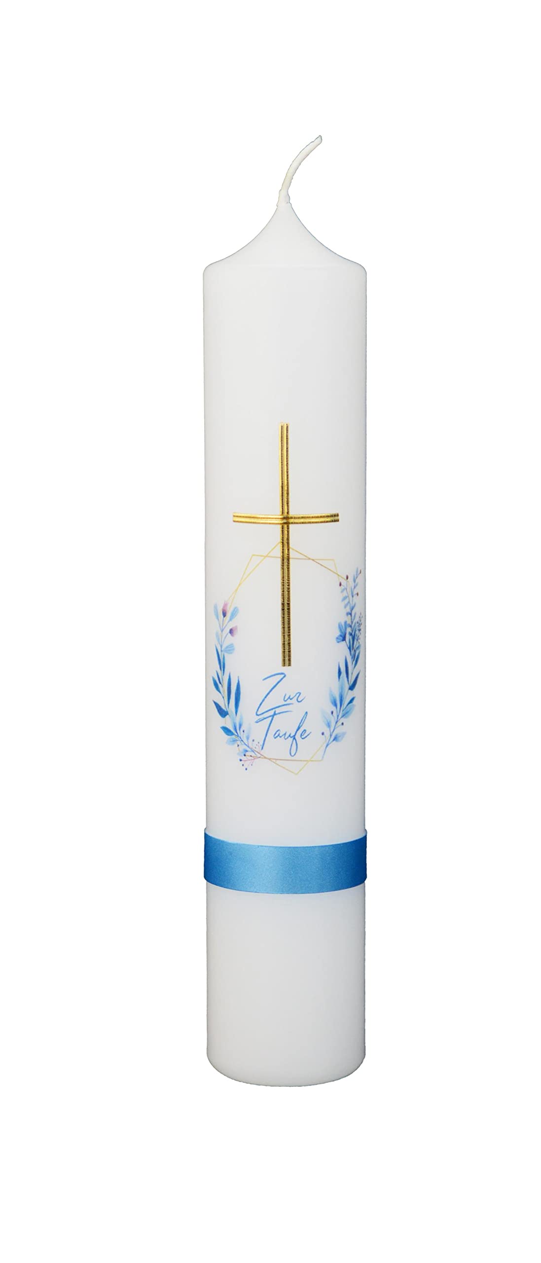 Wiedemann Cierge de baptême pour baptême 265/50 mm (bleu)