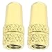 2pcs Valve Aluminum Alloy Bikes Tire Valve Dust Covers for Bikes and Mountain Bikes with Bright Colors (Gold)