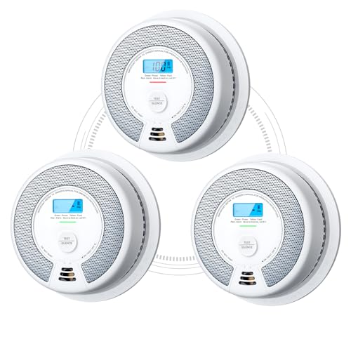X-Sense Wireless Combination Smoke and Carbon Monoxide Detector, 10-Year Non-Replaceable Battery, Interconnected Up to 24 X-Sense Link+ Devices, UL 217 & UL 2034 Certified, Model XP0H-WN, 3-Pack