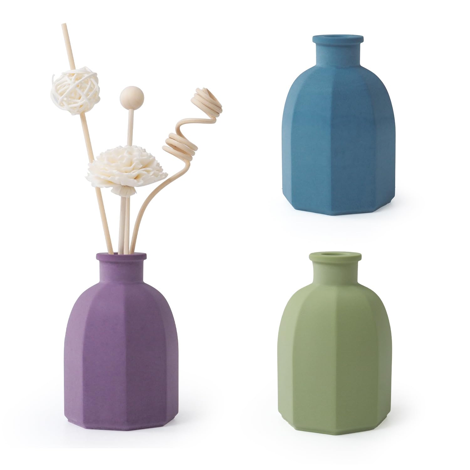 FirstTry Diffuser Bottle Vase Resin Mold I Pillar Casting Plaster Silicone Epoxy Mould I Succulent Concrete Molds for DIY Handmade Candles Jewelry Trinket Storage Flowers Pot Decoration (AA)-image-36