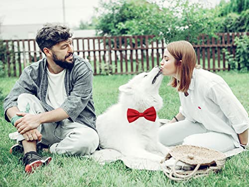 Amajiji® Formal Dog Bow Ties For Medium & Large Dogs (D114 100% Polyester) (Dark Red) #TOP6