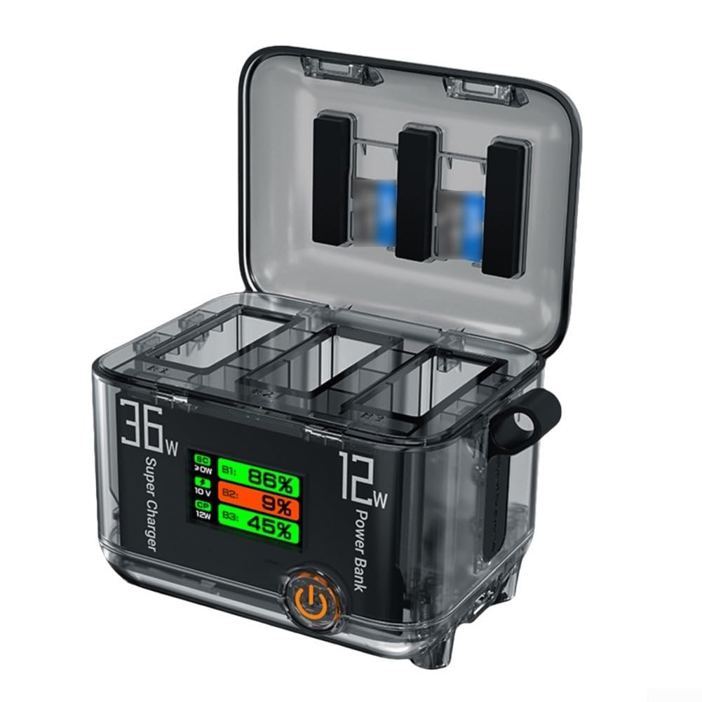 Pour DJI pour OSMO 360 Hub de charge de batterie, boîte de charge rapide pour DJI pour batteries de caméra d'action OSMO 360, station de charge compacte ABS multi-batteries pour photographie en voyage