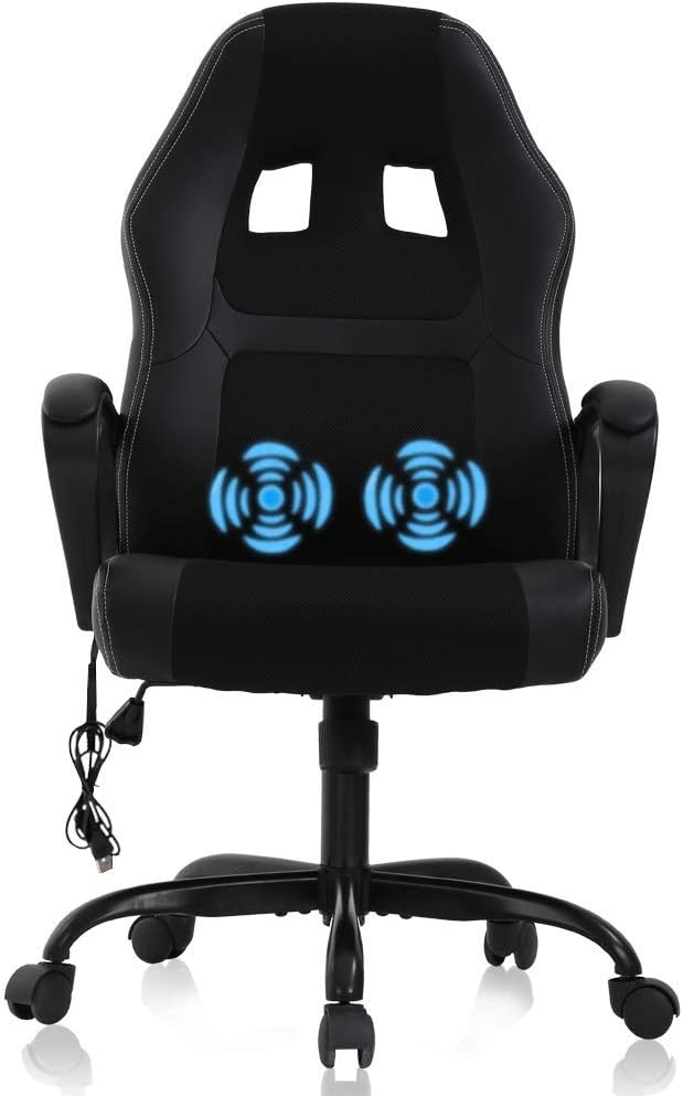 51MEW41fD8L._AC_SL1000_ Gaming Chair Computer Office Ergonomic High Back Massage PC Desk Chairs with Lumbar Support & Padded Armrest Racing Style Cheap Adjustable Swivel Chair for Women Men Adult, Black