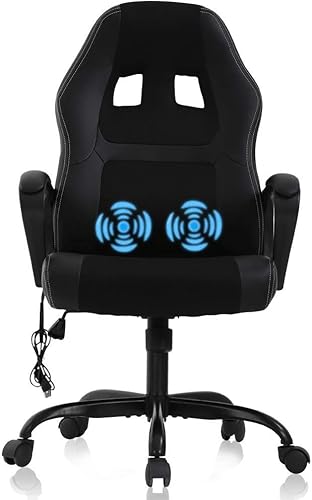 Miniatura 10 de Silla para videojuegos, silla de computadora de computadora, silla de oficina para adultos, adolescentes y niños, silla ergonómica de piel sintética