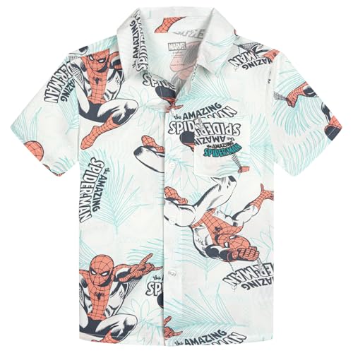 Image of Marvel Spider-Man Matching Family Hawaiian Short Sleeve Button Down Shirt
