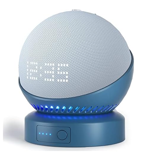 Liboer Battery Base for Echo Dot 5th Generation Make Echo Dot 4th Portable Echo Dot 5th Stand Accessories, Not Including Speaker(Blue)