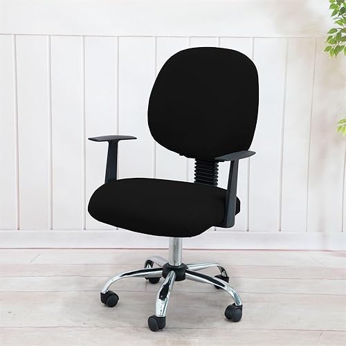 Miniatura 2 de Lukery Fundas elásticas para sillas de oficina, fundas para sillas de computadora, 2 piezas, fundas giratorias divididas extraíbles, de color