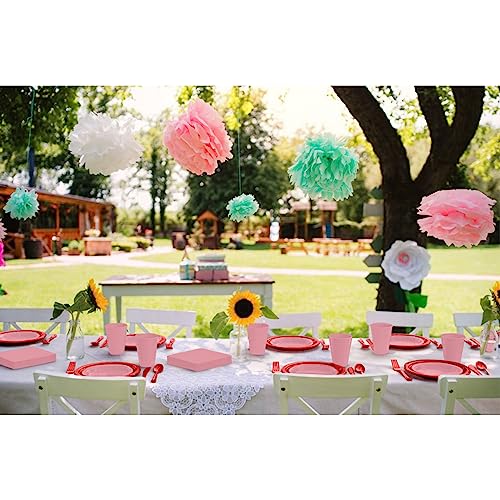 Image of Exquisite 350 Pcs Valentines Plates and Napkins Party Supplies Plate Sets | Sturdy Plastic Dinnerware Set With 9 inch & 7 inch Plates, 12 Oz Cups, Lunch Napkins and Cutlery Serves 50 for Birthdays & Everyday