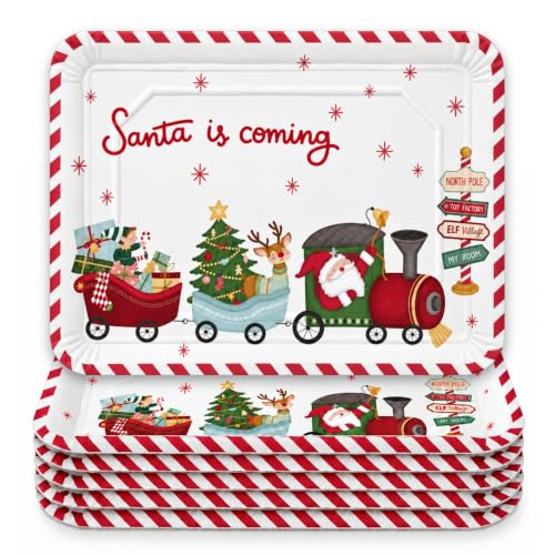 Bandejas de Cartón para Servir, Diseño Santa is Coming, 6 Unidades