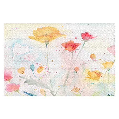 Dianoche Woven Area Rugs, Kitchen Mats, Bath Mats By Sheila Golden - Poppy Festival Large 4X6 Ft #TOP6