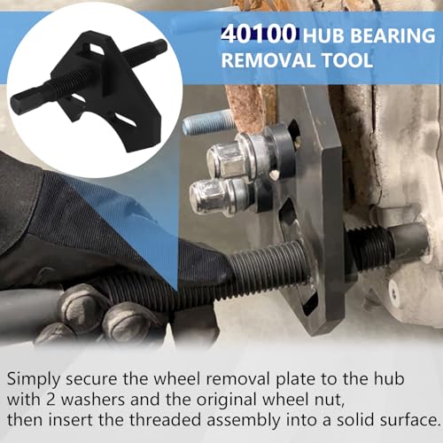 Image of 40100 Wheel Hub Bearing Removal Tool, Steel Hub Removal Tool Kit Compatible with 5 6 8 Lug Wheel Hub Assemblies for Most Cars and Trucks (Black)