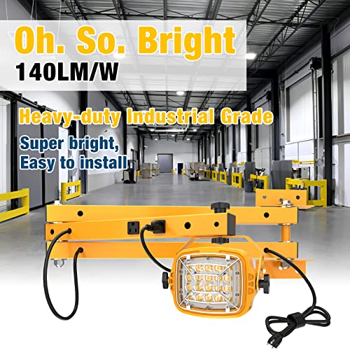 G GJIA 30W LED Loading Dock Light with 40" Folding Double Arm, Built-in Receptacle 4200 Lumens, 360° Rotatable Lamp Head, IP65 Rated ETL Listed for Trailers, Docks, Warehouses, Container - image 2