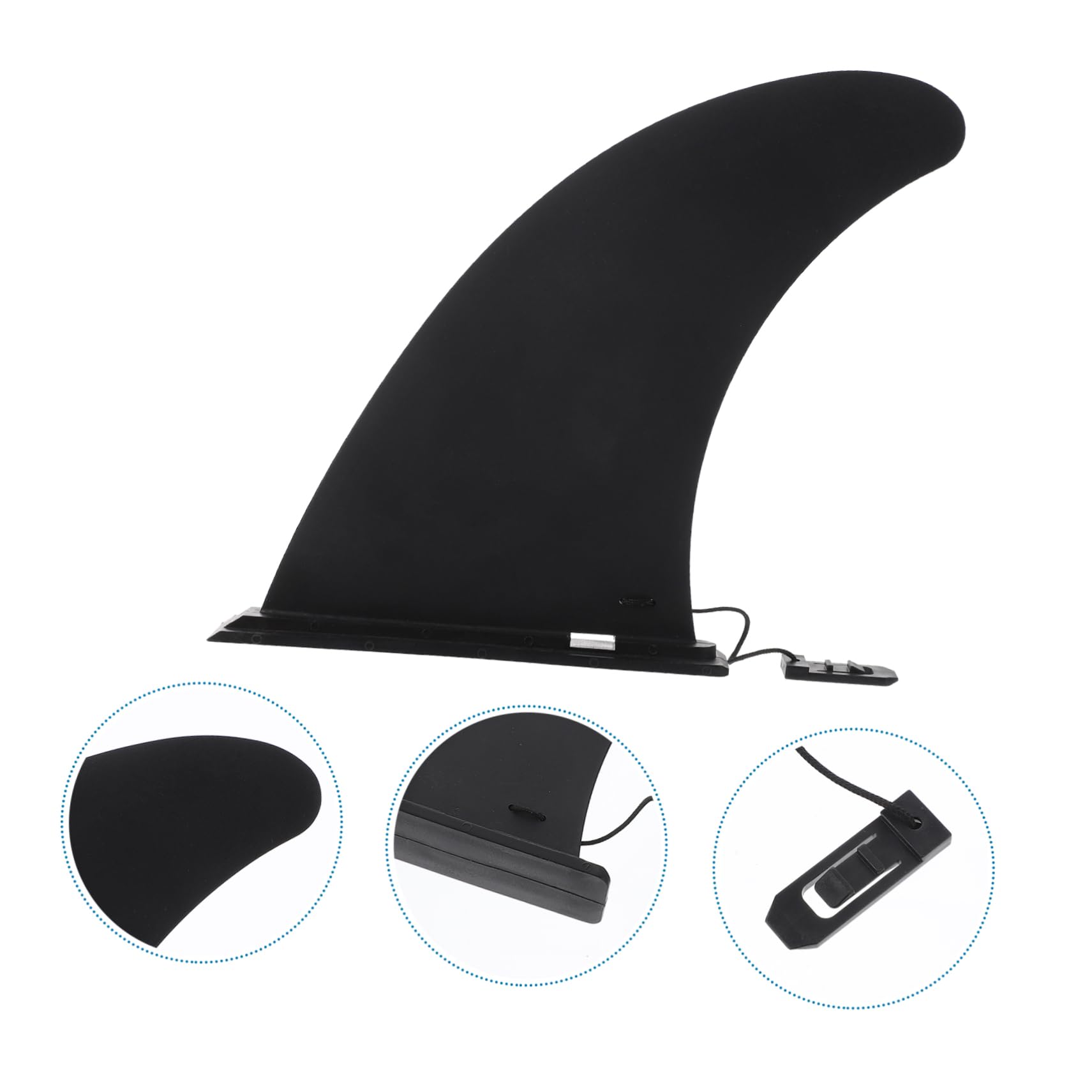 Hemobllo Aileron Central de Longboard Noir en Nylon, Lot de 3 Pièces | Clip pour Planches de Surf et Paddle, Pivot Rapide, Maintien Stable, Usage Canoë