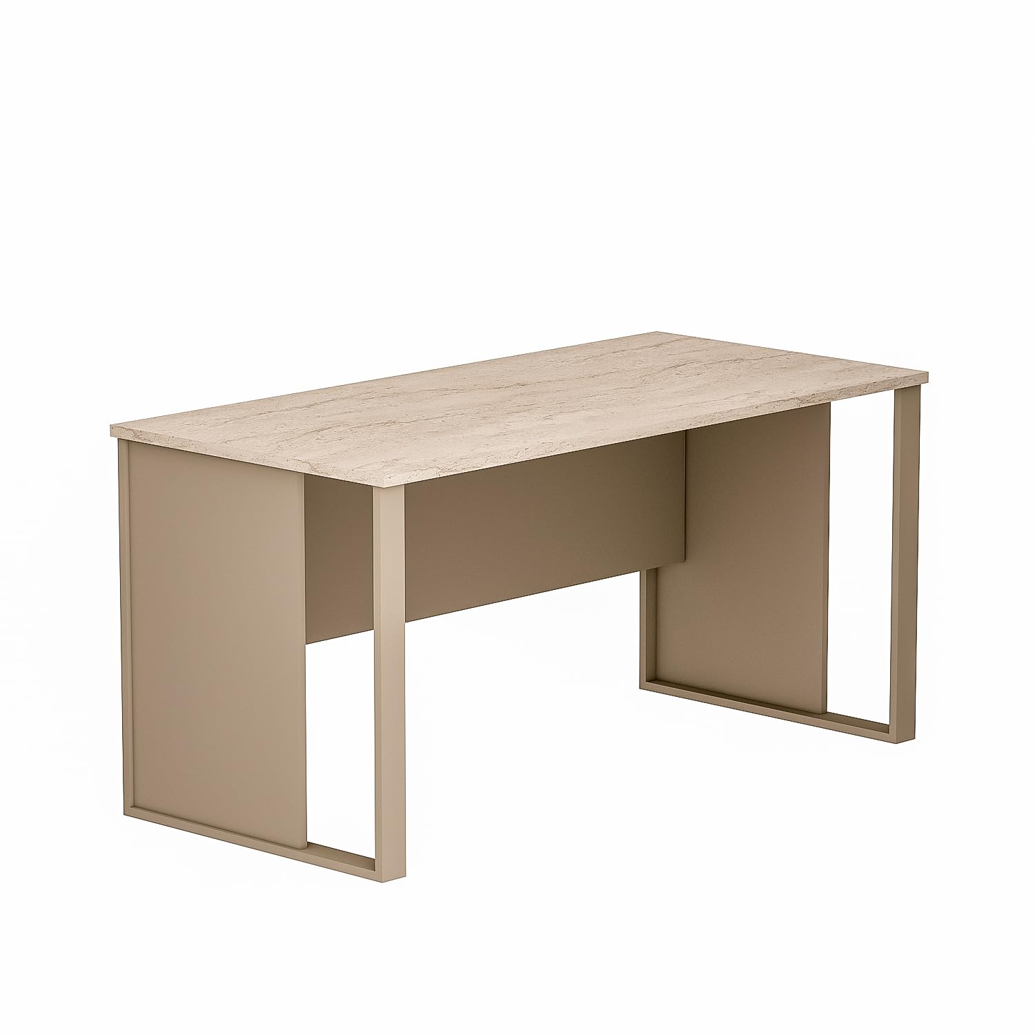 Homidea BOSS Escritorio 150 x 72 x 75,6 cm – Mesa de oficina moderna para oficina en casa o estudio (beige travertino)