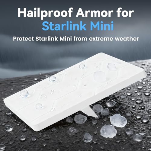 Image of Starlink Mini Case Protective Cover, Hailproof Liquid Silicone Protective Case for Starlink Satellite Dish, Starlink Mini Accessories Waterproof Shockproof Portable for Outdoor Camping, White