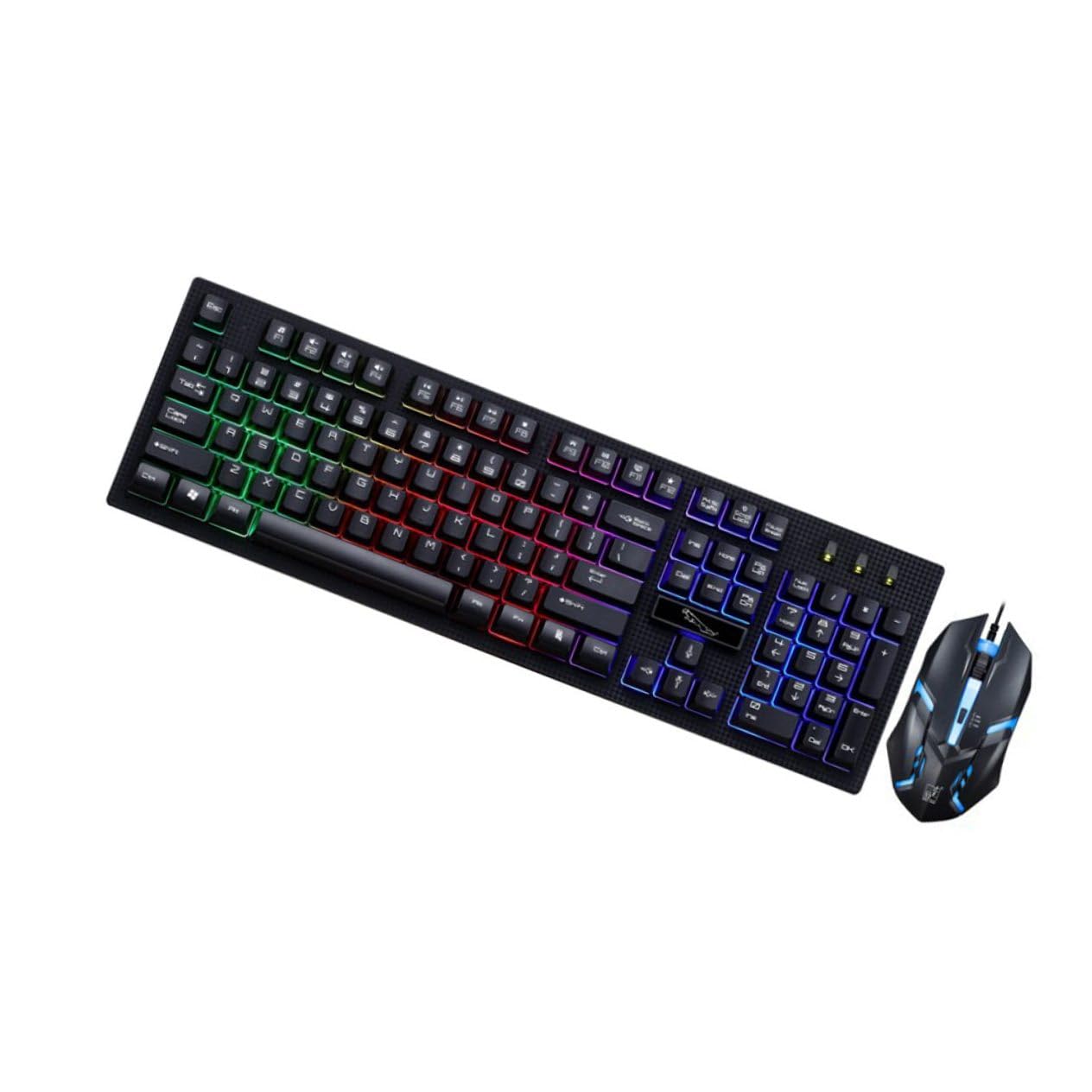 Ensemble Noir 104 Touches Clavier Souris Gamer USB Lumineux