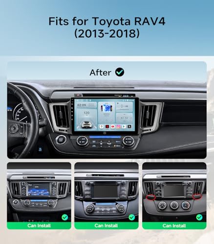 Image of 10.2 inch Car Radio Stereo for Toyota RAV4 2013-2018 - Wireless CarPlay & Android Auto | IPS HD 5G WiFi Touchscreen | GPS Navigation | Bluetooth FM with SWC | HD Backup Camera