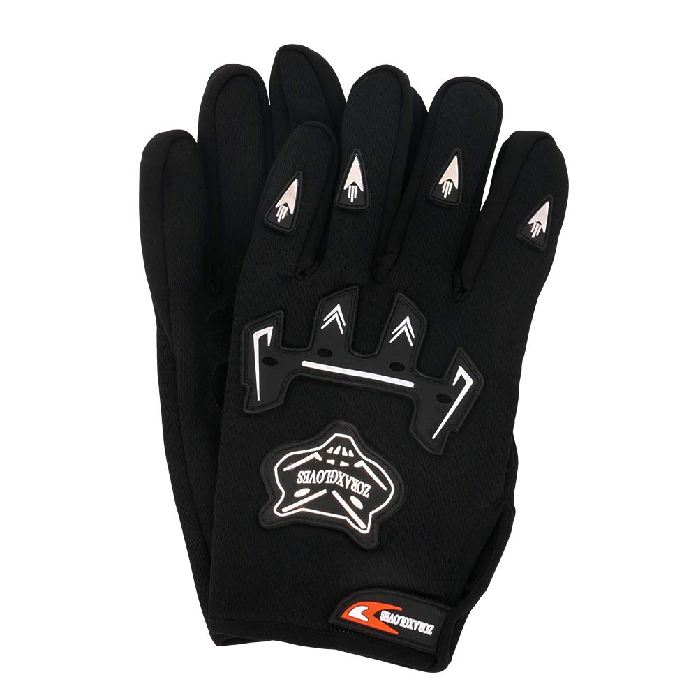 Zorax Noir (S - 5 cm) Gants de motocross MX pour enfants Gants de moto pour enfants Dirty Bike Quad Bike