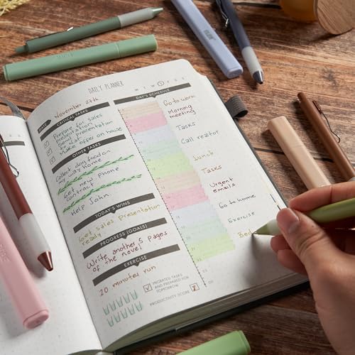 Image of BLIEVE - Aesthetic Highlighters and Gel Pens With Soft Ink and Chisel Tip, Bible Highlighters and Pens No Bleed, Dry Fast Easy to Hold, for Bible Journaling Planner School Supplies (EARTHY)