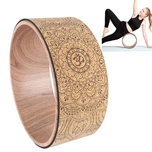 ZALIANG Yoga Wheel - Eco Printed, Extra Strength, Padded, Dharma Exercise Wheel for Stretching, Increasing Flexibility And Improving Backbends, 32Cm X 13Cm Yoga Circle
