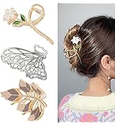 Eddie Munson Flower Leaf Hair Claw Clips Set for Women Girls-Butterfly Metal Large Hairpin Claw C...